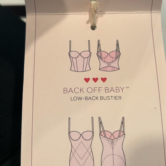 Victoria's Secret Low Back Bustier 
"Back Off Baby" 38C New W/Tags, Black - Picture 7 of 9